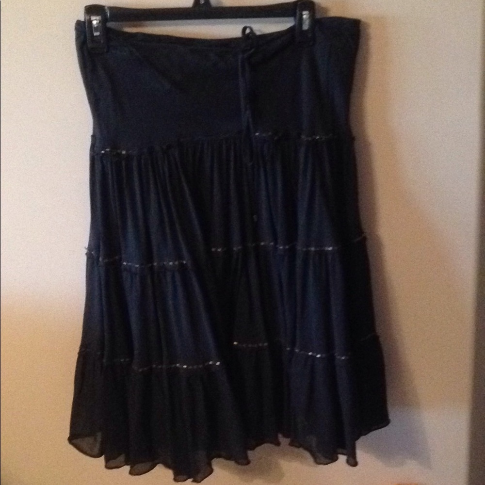Express black cotton and silk skirt